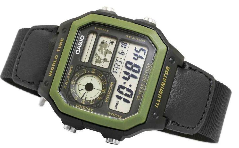 CASIO sportinis vyriškas laikrodis AE-1200WHB-1B + dėžutė (zd146d)