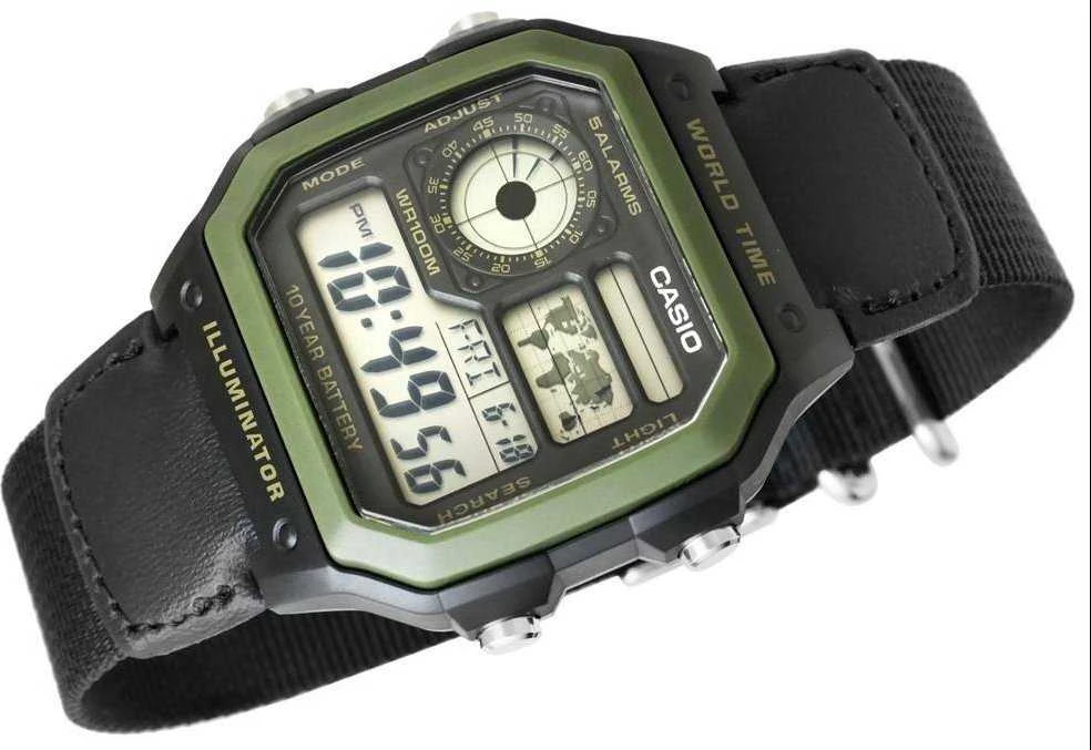 CASIO sportinis vyriškas laikrodis AE-1200WHB-1B + dėžutė (zd146d)