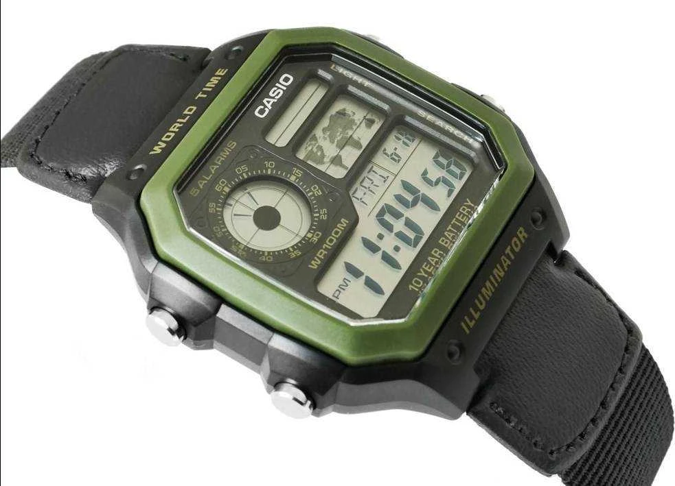 CASIO sportinis vyriškas laikrodis AE-1200WHB-1B + dėžutė (zd146d)