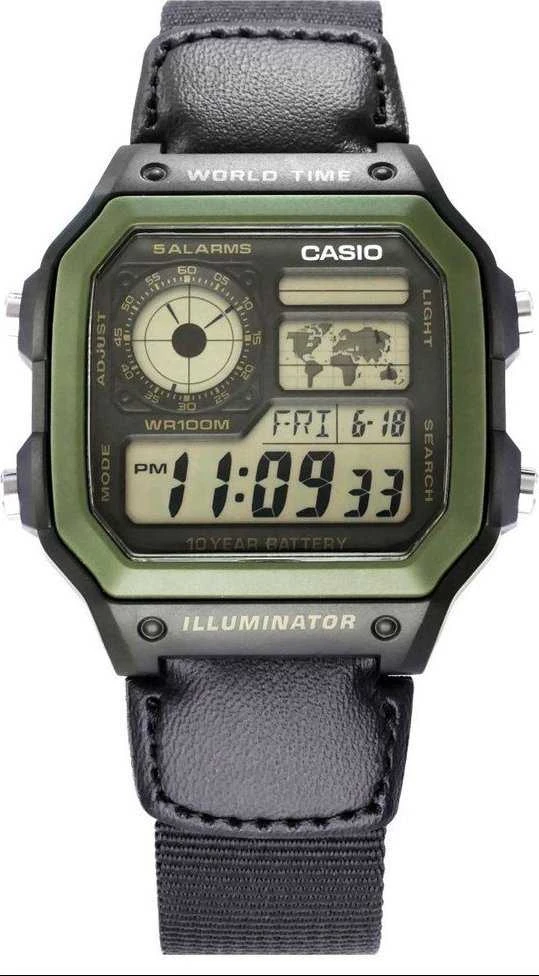 CASIO sportinis vyriškas laikrodis AE-1200WHB-1B + dėžutė (zd146d)