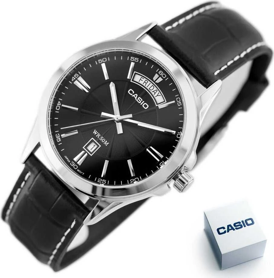 Casio kolekcija MTP-1381L-1A vyriškas laikrodis (ZD076E) + dėžutė