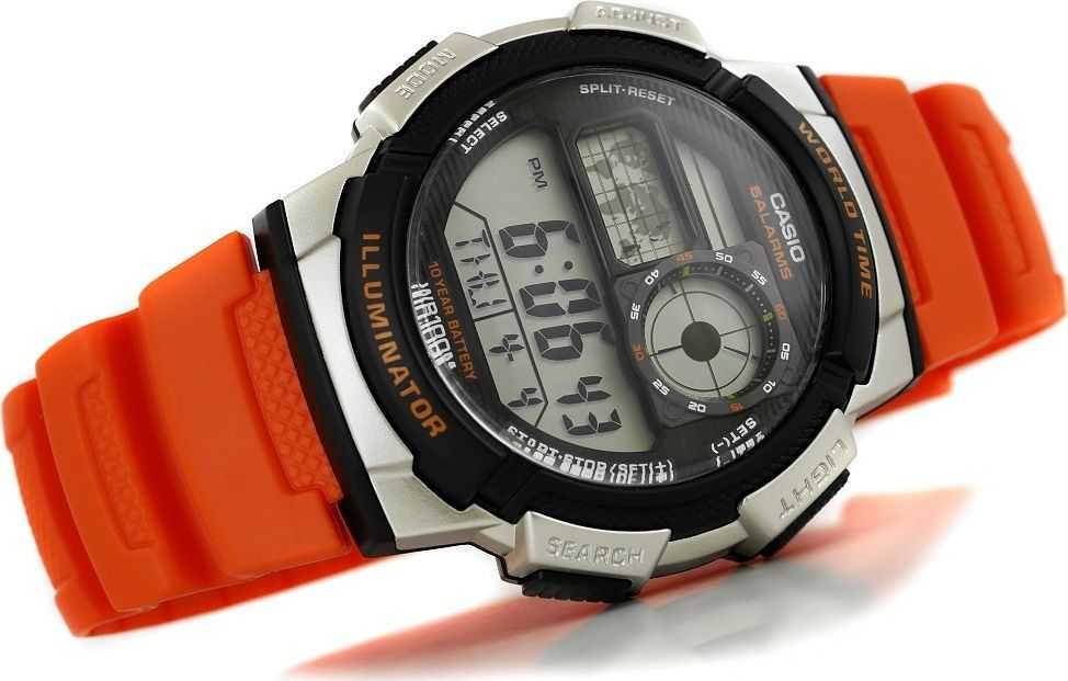 Laikrodis Casio Collection Vintage CASIO SPORT DIVER - WORLD TIME ILLUMINATOR 5 ALARMS, 10 YEARS BATTERY - REDCASIO SPORT DIVER - WORLD TIME ILLUMINATOR 5 ALARMS, 10 YEARS BATTERY - Oranžinis AE-1000W-4BVDF
