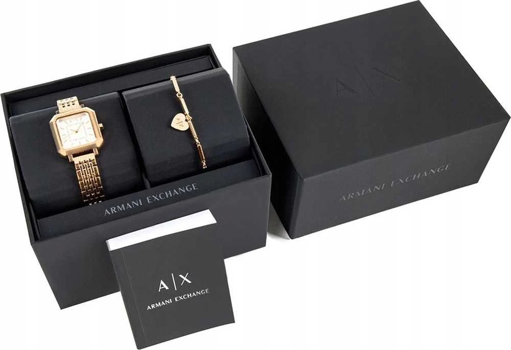 Moteriškas laikrodis + Apyrankė ARMANI EXCHANGE AX7164SET + Dėžutė