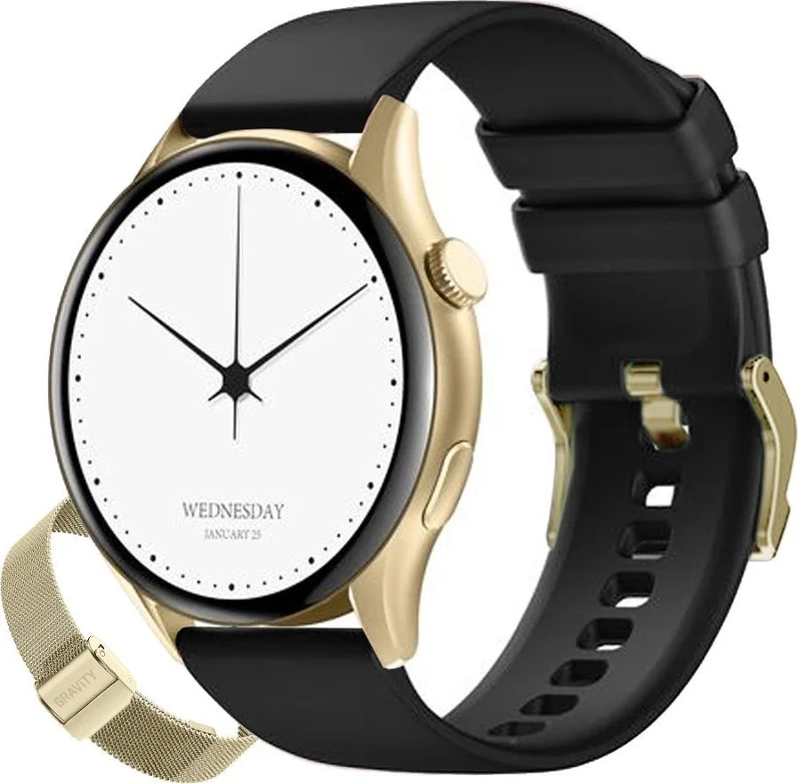Išmanusis laikrodis DAMSKI GRAVITY GT11-1 - AMOLED, DODATKOWY PASEK (sg044a)