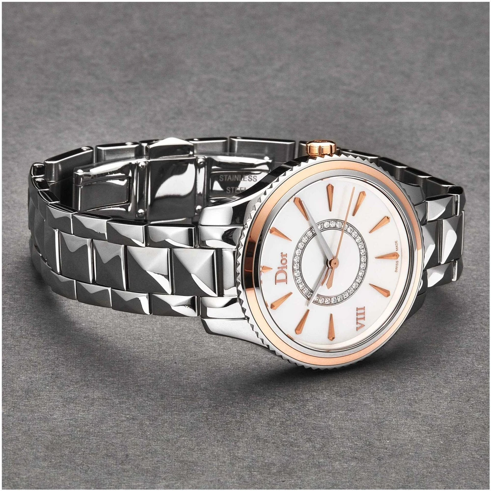 Christian Dior Laikrodis Dior Christian , VIII Montaigne, Quartz Base Metal Watch, Mother-Of-Pearl, Sidabrinis, CD1521I0M001