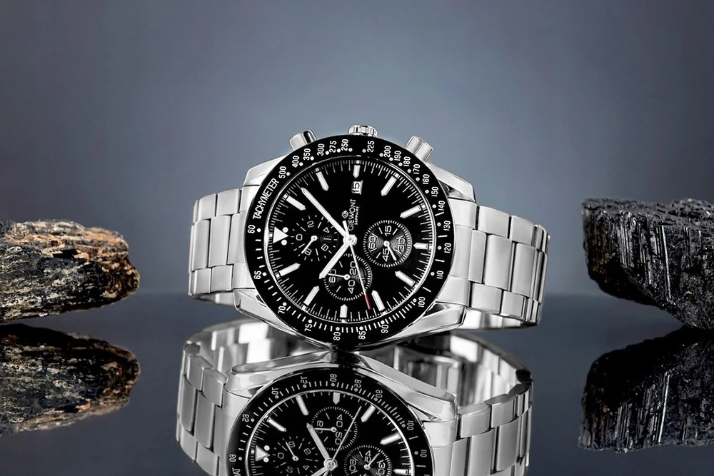 Vyriškas laikrodis Giewont Chronograph Safyrinis Sidabrinis Juodas GW8720-B2
