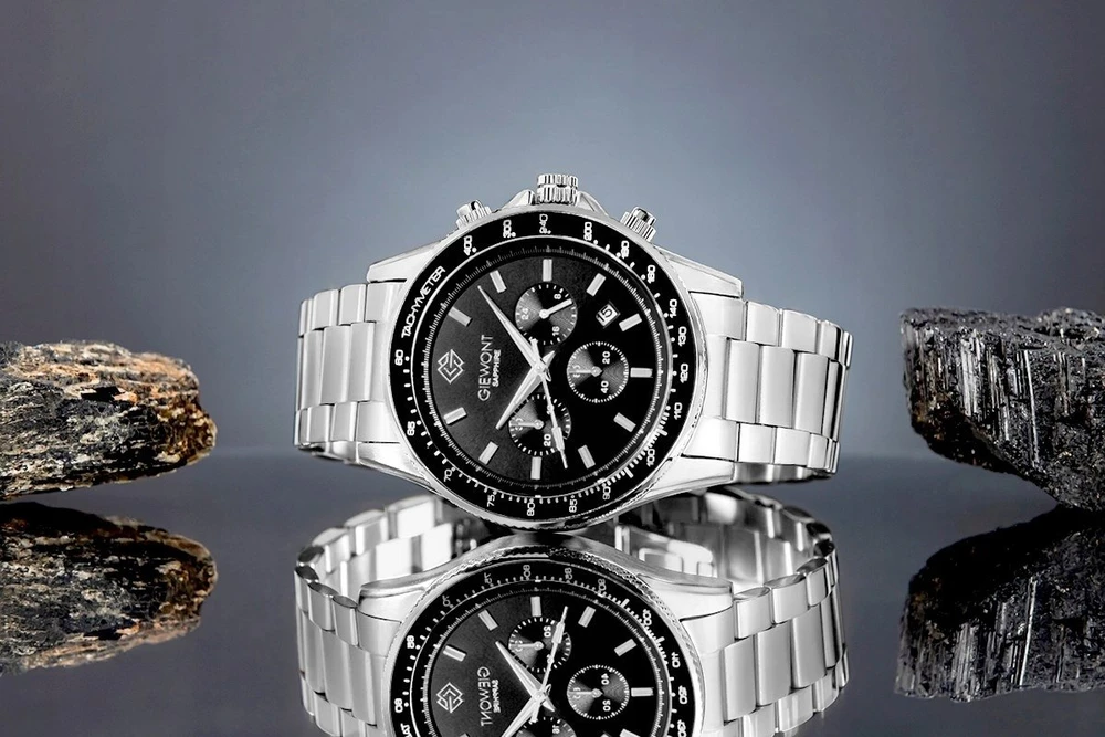 Vyriškas laikrodis Giewont Chronograph Safyro Sidabrinis Juodas GW3520-B2