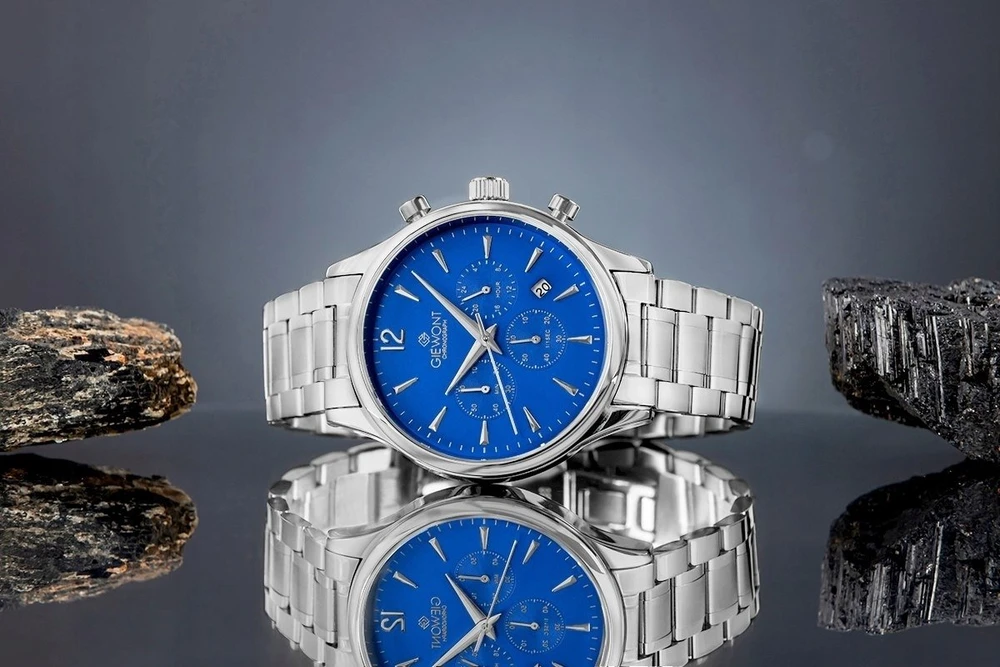 Vyriškas laikrodis Giewont Chronograph Safyras Sidabrinis Mėlynas GW6310-B3