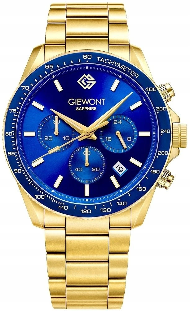 Vyriškas laikrodis Giewont Chronograph Safyrinis Auksinis Mėlynas GW3520-B5