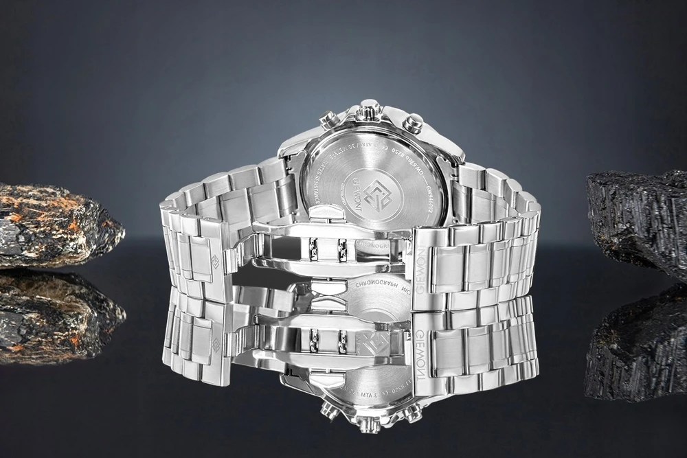 Giewont Chronograph Safyrinis Sidabrinis Vyriškas Laikrodis GW9460-B2