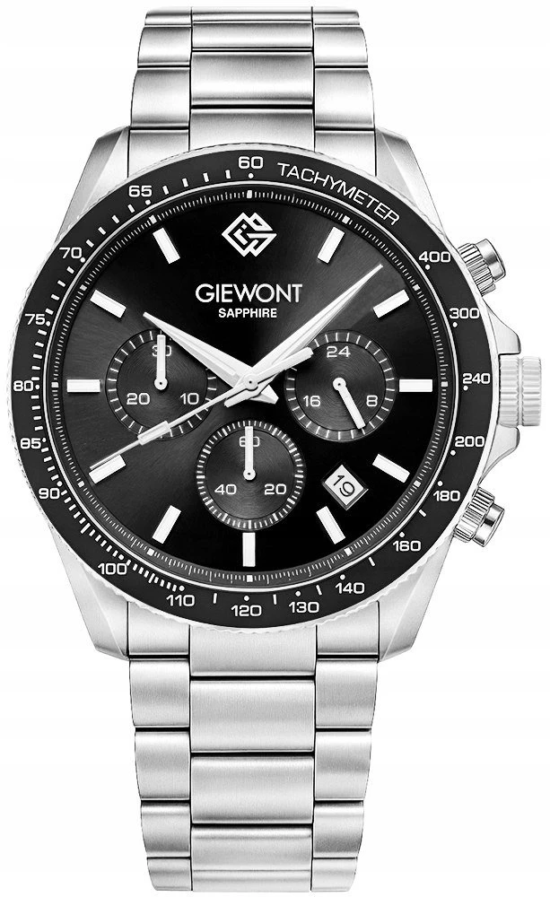 Vyriškas laikrodis Giewont Chronograph Safyro Sidabrinis Juodas GW3520-B2