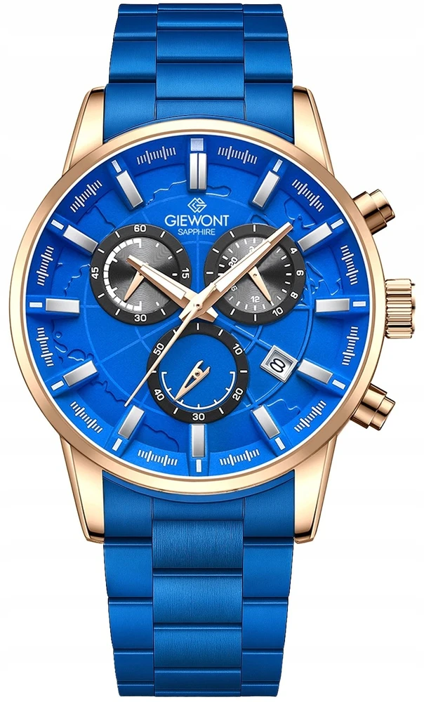 Vyriškas laikrodis Giewont Chronograph Safyro mėlynos spalvos GW4580-B5