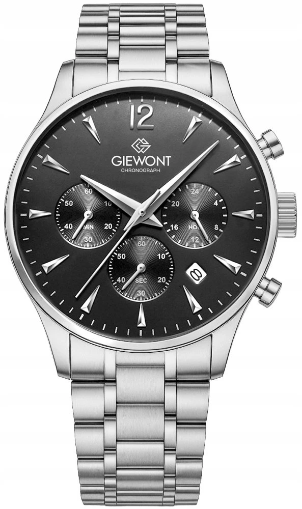 Vyriškas Laikrodis Chronografas Safyrinis Sidabrinis Giewont GW6310-B2