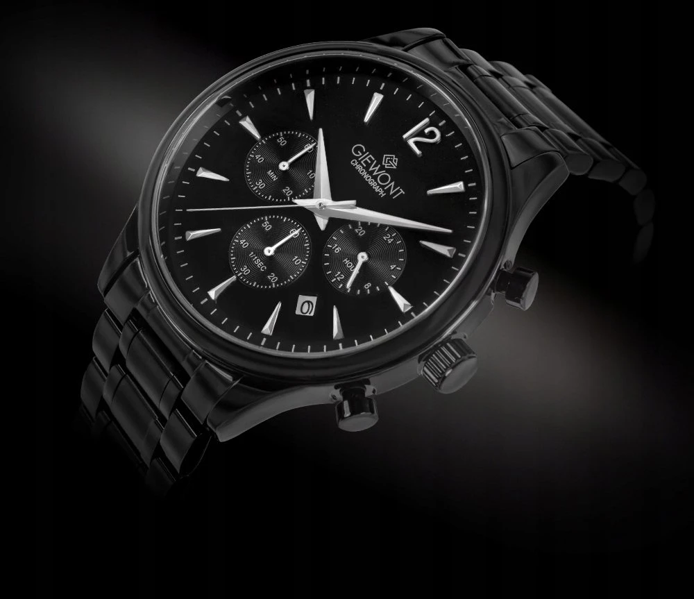 Vyriškas laikrodis Giewont Chronograph Safyrinis Juodas GW6310-B1