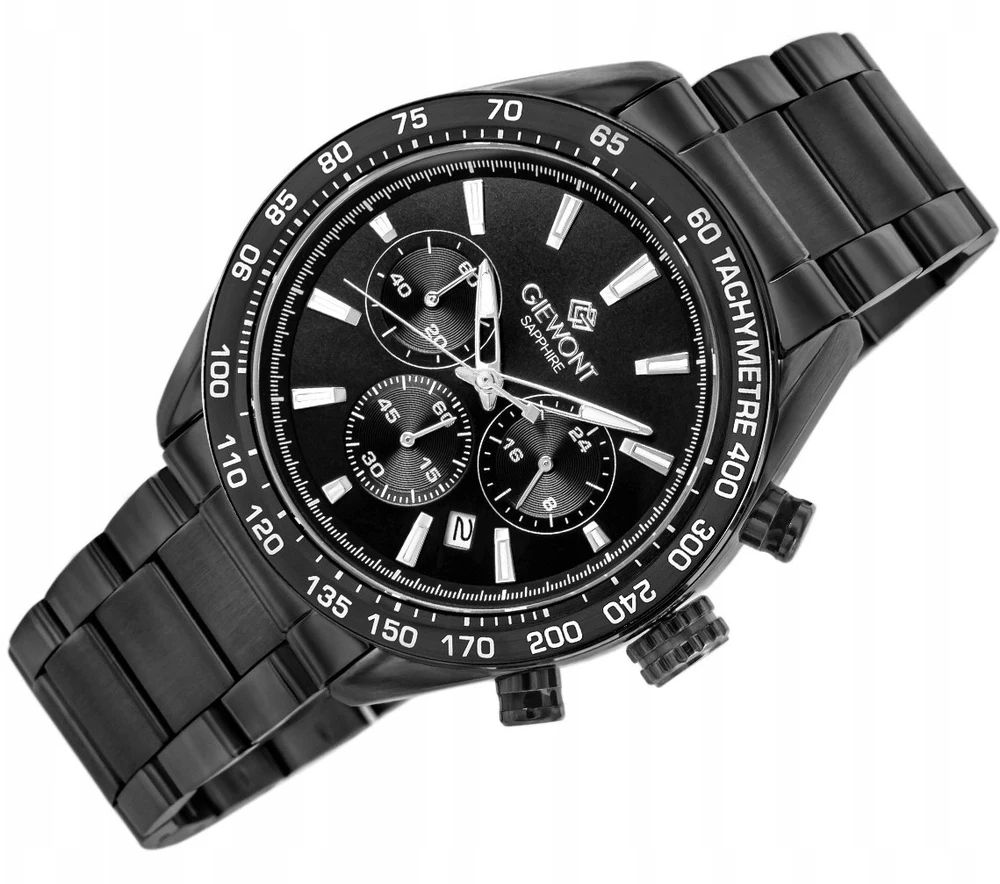 Vyriškas laikrodis Giewont Chronograph Safyro Juodas GW9580-B2