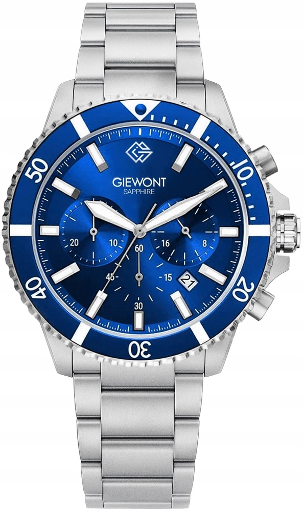 Vyriškas laikrodis Giewont Chronograph Safyro Sidabrinis Mėlynas GW3970-B3
