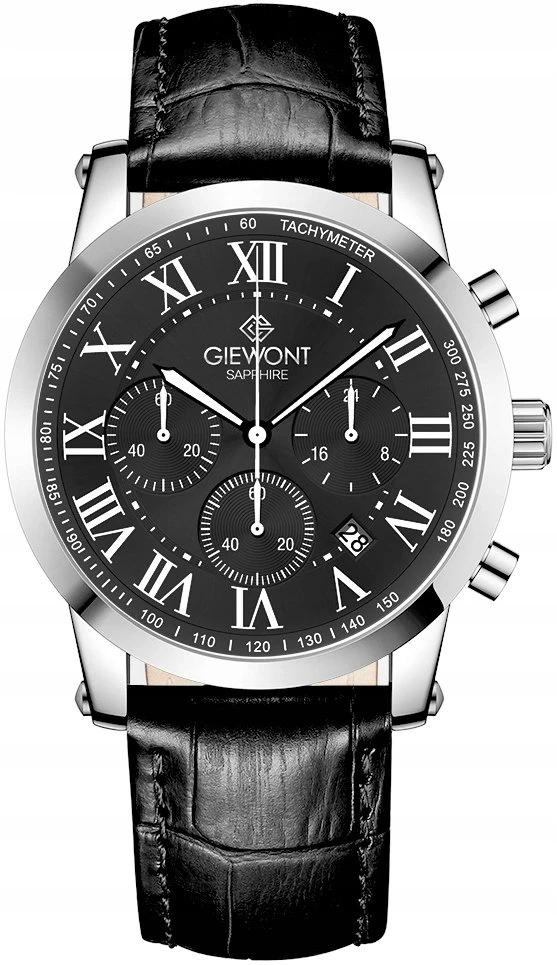 Vyriškas laikrodis Giewont Chronograph Safyro Sidabrinis Juodas GW6260-A2