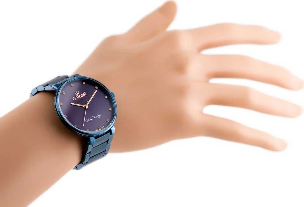 G. ROSSI WATCH - 11155B2-6F3 (zg784g) mėlynas + BOX