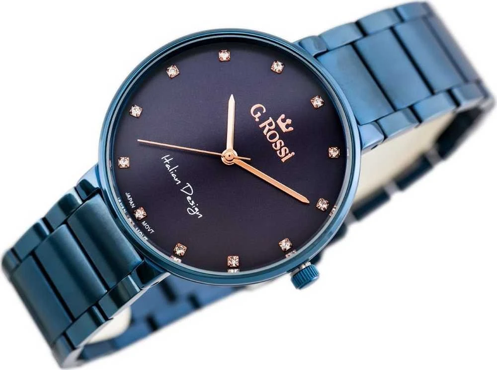 G. ROSSI WATCH - 11155B2-6F3 (zg784g) mėlynas + BOX