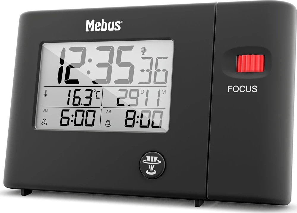 Mebus laikrodis Mebus 25795 Radio controlled žadintuvas su projekcija