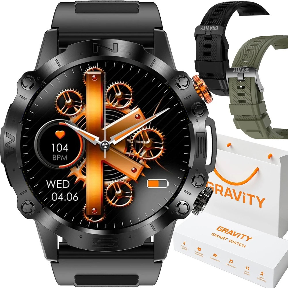 Išmanusis laikrodis MĘSKI GRAVITY GT20-7 - AMOLED, DODATKOWY PASEK (sg024g)