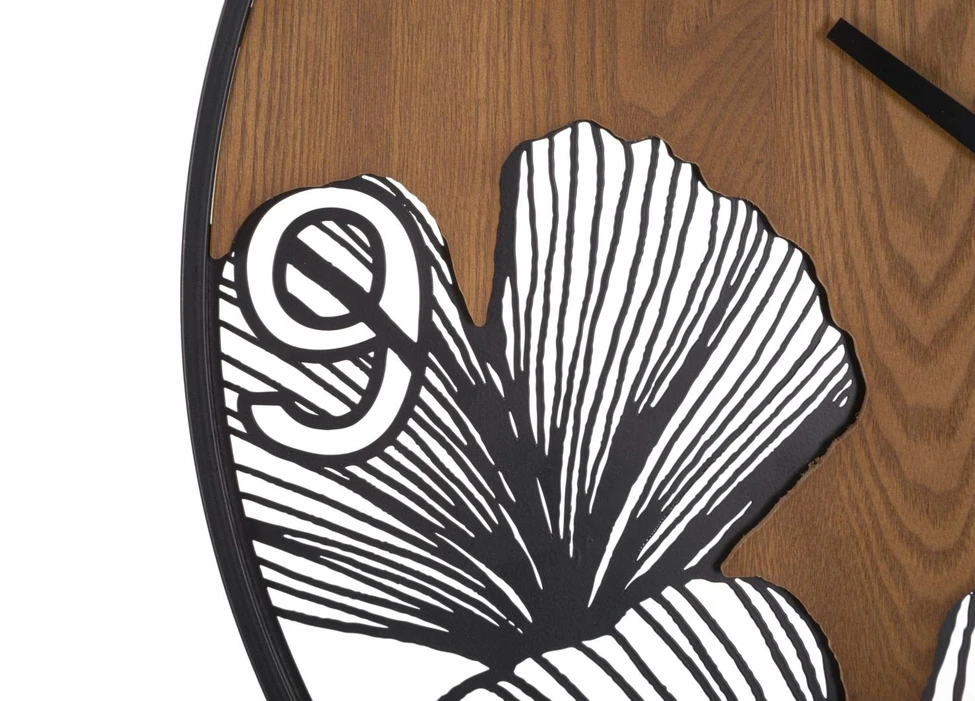 Sieninis laikrodis WOOD, rudos spalvos, Ø 60 cm