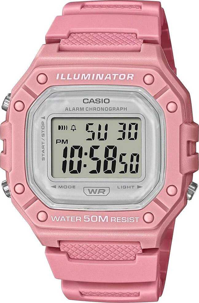 CASIO UNISEX LAIKRODIS W-218HC-4A + DĖŽUTĖ (zd208h)