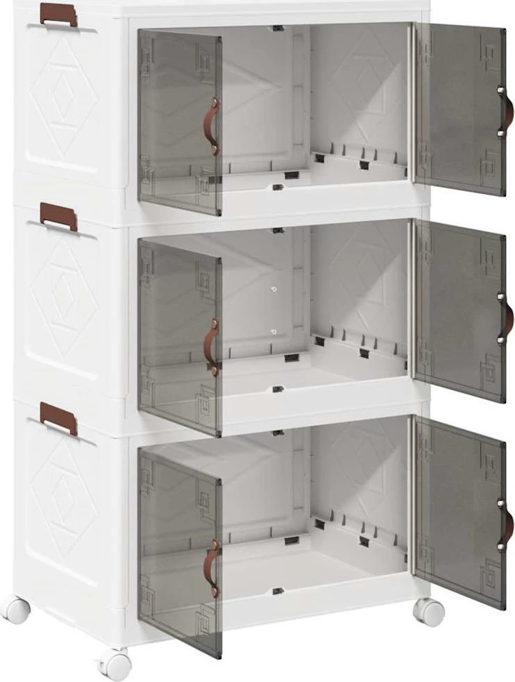 Sukraunama daiktadėžė su ratukais, 75 L, 64x39,5x110,5 cm