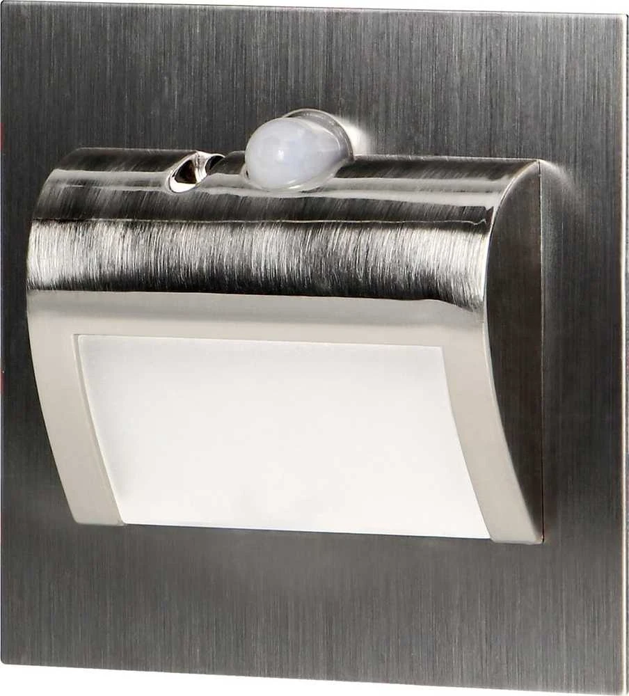 Orno DRACO LED NEW 1.5W, įleidžiamas laiptų šviestuvas, 12VDC, 30lm, 3000K, satinas, judesio ir prieblandos jutiklis