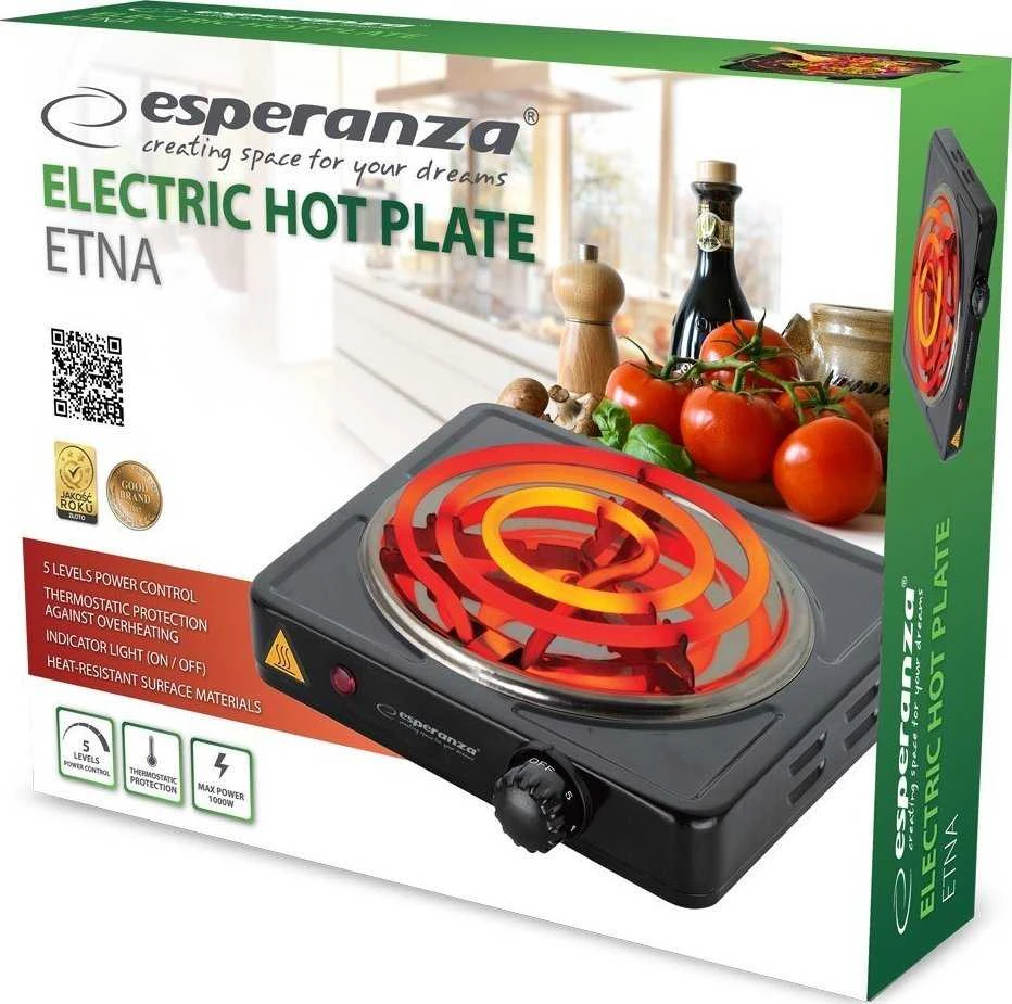 Esperanza EKH012K Juodas electric stove
