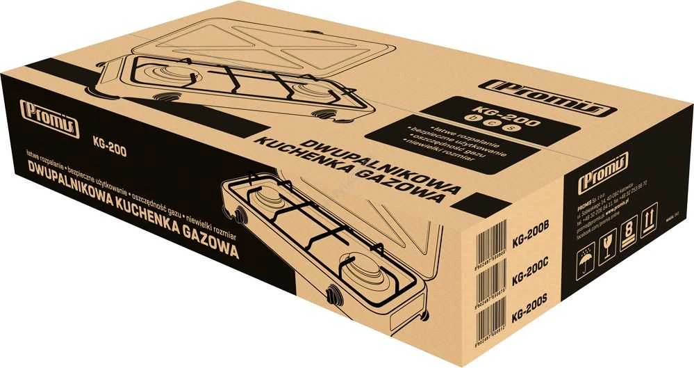 Gas cooker PROMIS KG200 Juodas WITHOUT REDUCER
