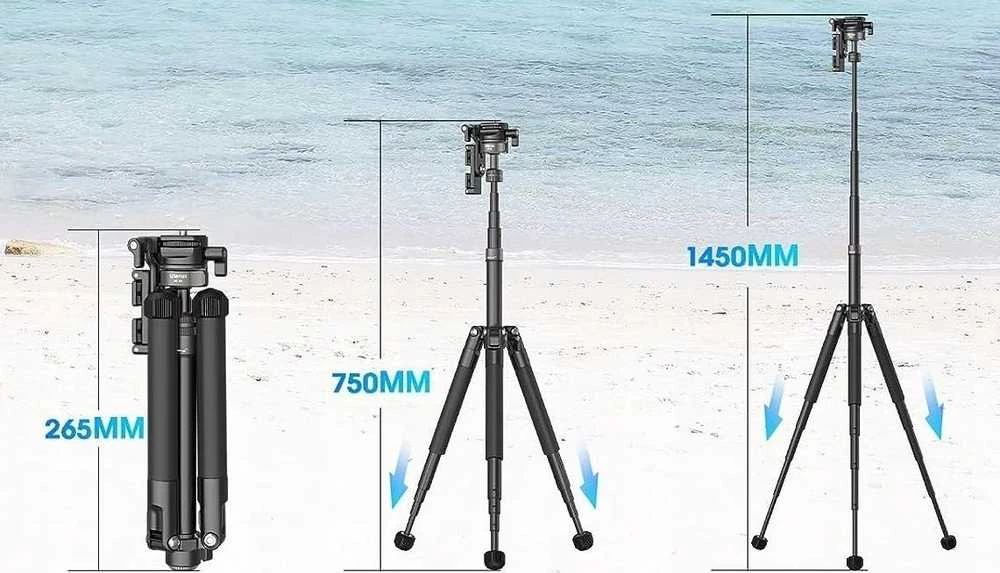 Profesionalus trikojis + vienkojis 145 cm vaizdo tinklaraščiui + laikrodis telefonui / Ulanzi Mt-63