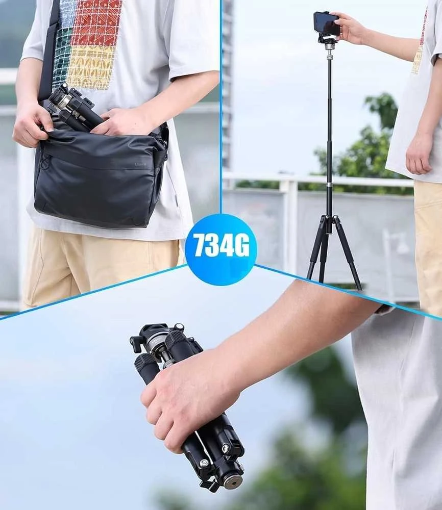 Profesionalus trikojis + vienkojis 145 cm vaizdo tinklaraščiui + laikrodis telefonui / Ulanzi Mt-63