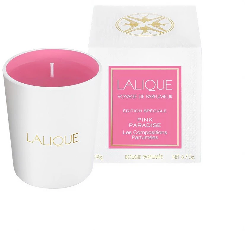 Lalique Les Compositions Parfumees - Rožinė Paradise Scented Candle, 190 g