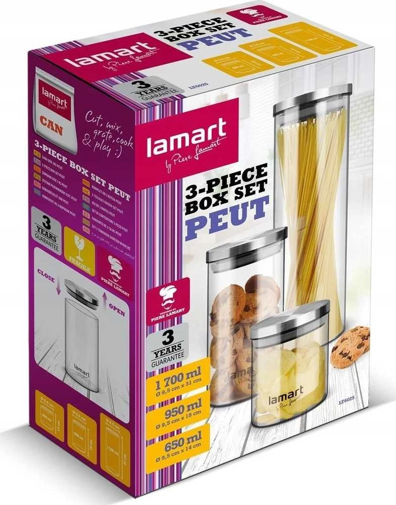 Lamart LT 6025 PEUT KONTEINERIS 3 Stiklainiai