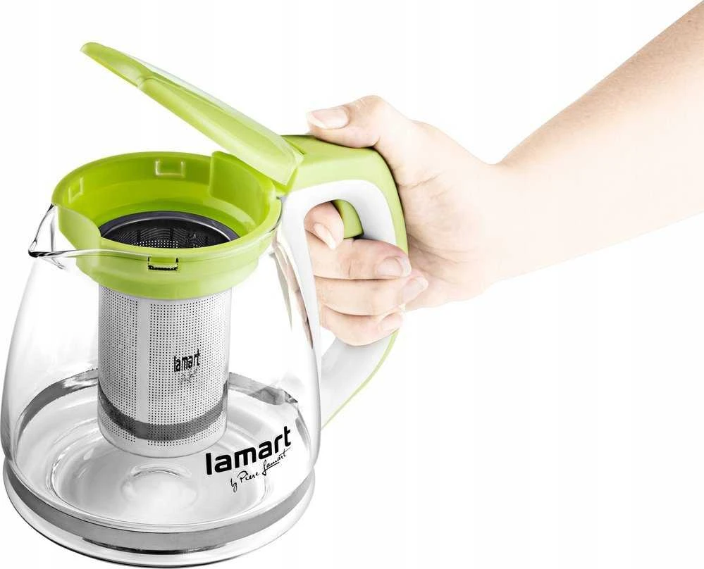 Lamart stiklinis arbatinukas 1,1l su sieteliu , žalias