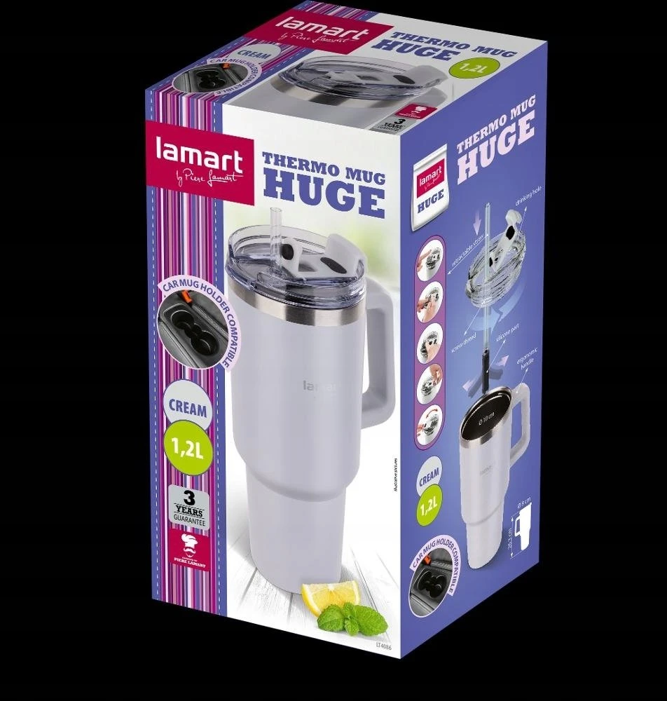 LT4086 KUBEK TER. CREAM 1,2L HUGE LAMART