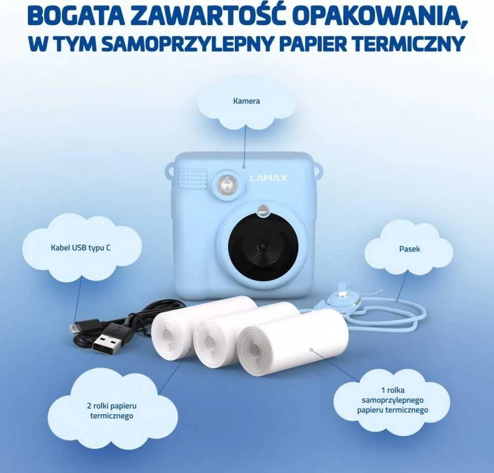 LAMAX InstaKid1 vaikiška kamera, mėlyna