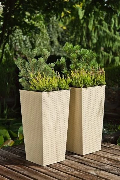 Lamela Plastikinis vazonas Finezja Rattan, 30 x 30 cm