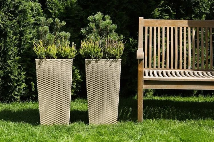 Lamela Plastikinis vazonas Finezja Rattan, 30 x 30 cm