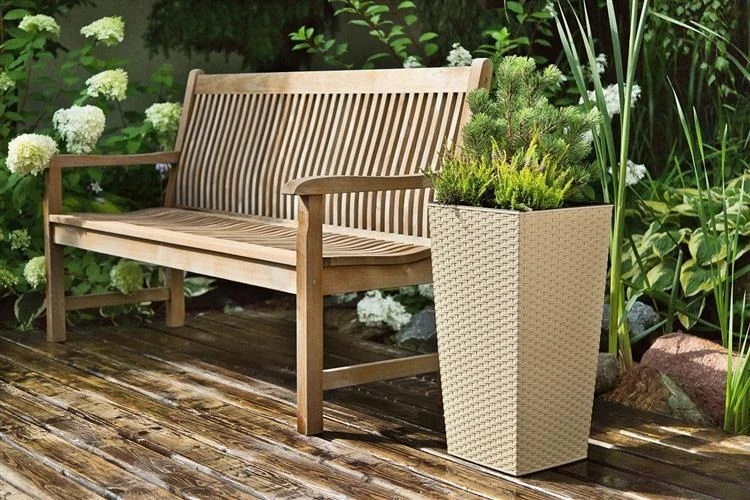 Lamela Plastikinis vazonas Finezja Rattan, 30 x 30 cm