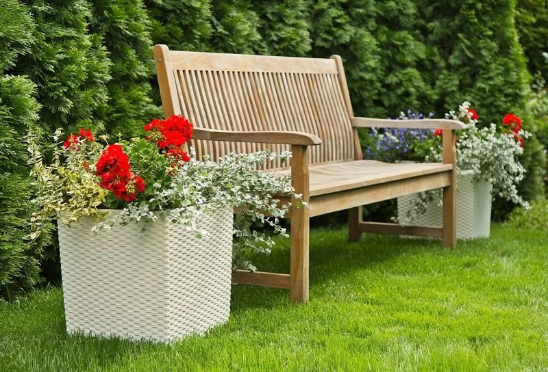 Lamela Plastikinis vazonas Juka Rattan, 40 x 40 cm