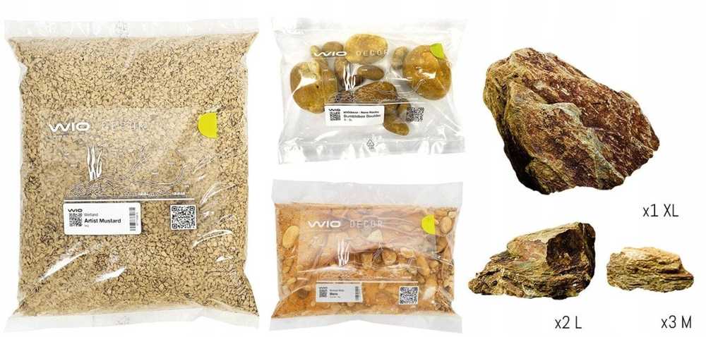 Lamela WIO Mere River Kit, dekoravimo rinkinys, akvariumui, šviesiai ruda, 20kg, dėžutė