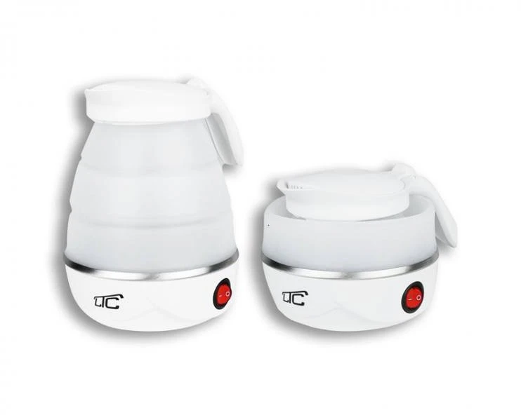 Sulankstomas silikoninis mini turistinis virdulys baltas 220-240V/50Hz 0,6L LTC