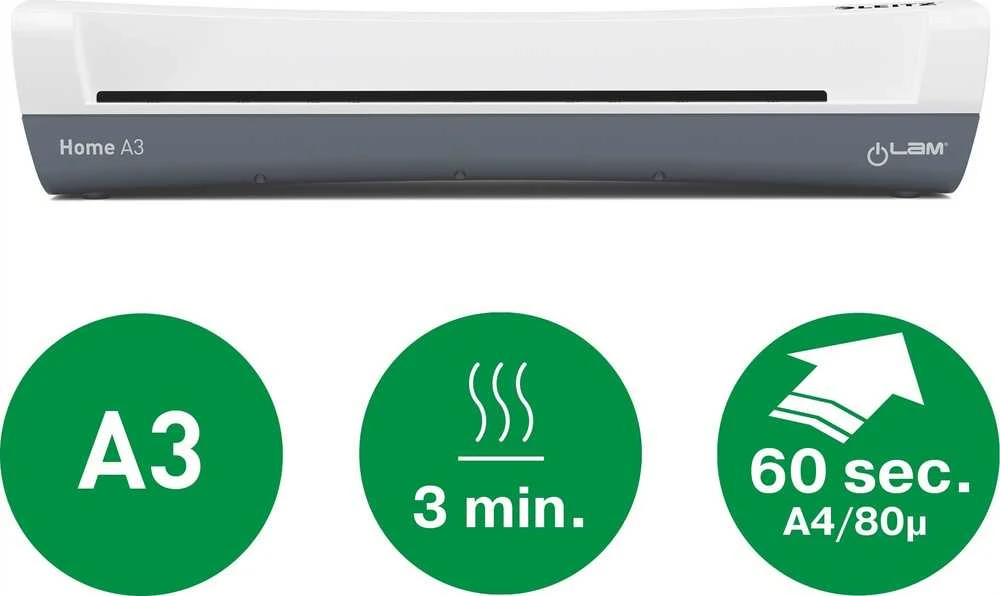 Laminavimo aparatas Leitz iLAM Home A3, 125mic, baltos/pilkos spalvos