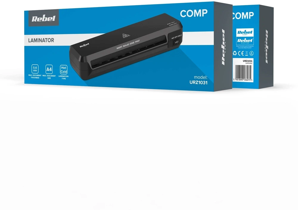 Rebel Laminator A4 formato karšto ir šalto laminavimo aparatas dokumentams, 80–125 mikronų