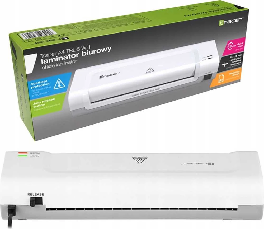 Tracer TRL-5 WH karšto laminavimo įrenginys 280 mm/min Baltas