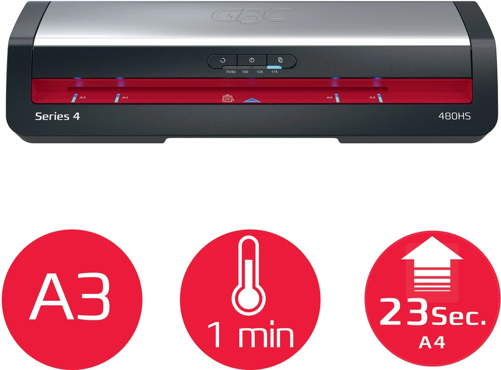 GBC 480HS Office Laminavimo aparatas A3, 800 mm/min, Juoda/Pilka