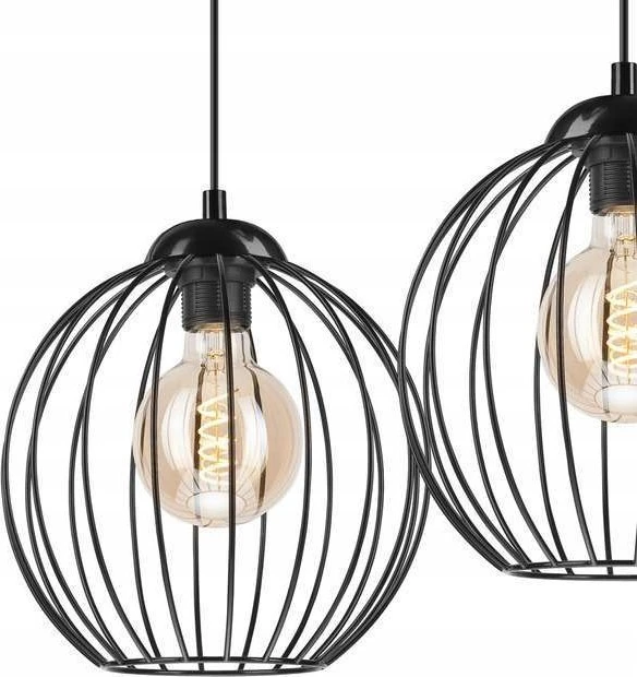Lamkur pakabinamas šviestuvas Lamkur Zoya 45405 pakabinamas šviestuvas metalinis palėpės narvas 2x60W E27 juodas