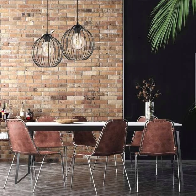 Lamkur pakabinamas šviestuvas Lamkur Zoya 45405 pakabinamas šviestuvas metalinis palėpės narvas 2x60W E27 juodas